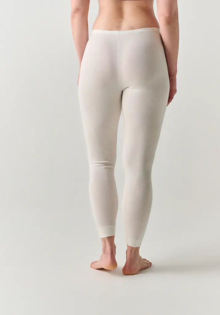 Caleçon femme chaud en coton laine et soie couleur écru