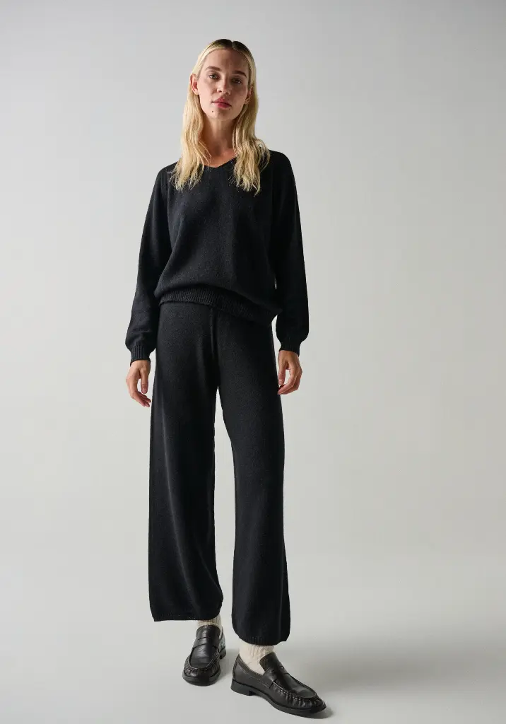 Ensemble femme mérinos et alpaga couleur noir