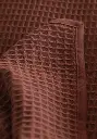 Couverture estivale nid d'abeille en mérinos couleur chocolat