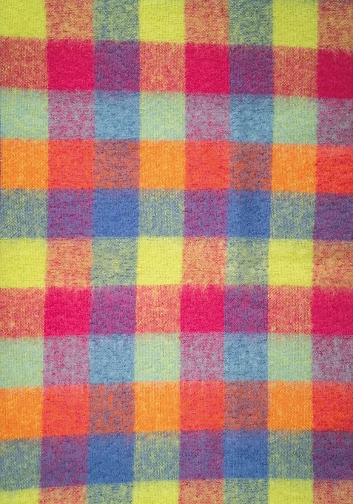 Plaid à carreaux en mohair et mérinos couleurs vives