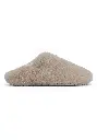 Mules femme en laine naturelle et alpaga couleur beige