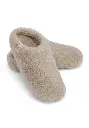 Mules femme en laine naturelle et alpaga chaudes et confortables