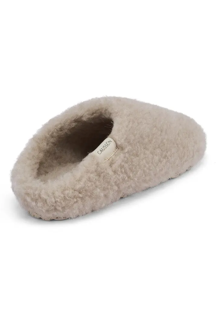 Mules femme en laine naturelle et alpaga semelle antidérapante