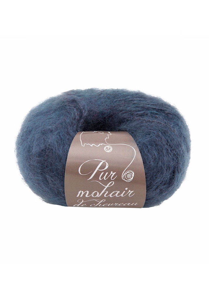 Pelote de laine mohair de chevreau et soie fabrication française gris ardoise