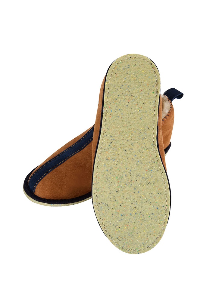 Chaussons fourrés laine en cuir semelle recyclée
