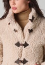 Veste femme en laine style duffle coat avec boutons brandebourg