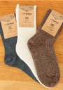 Lot de 3 chaussettes hiver sans élastique en yack, mohair, coton, laine et soie