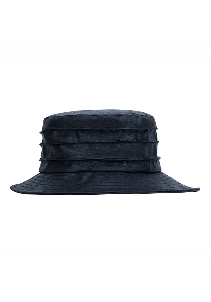 Chapeau de pluie pour homme en lin enduit couleur noir