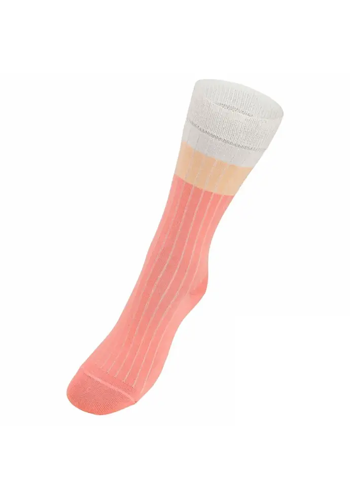 Chaussettes femme tricolores en fil d´Ecosse