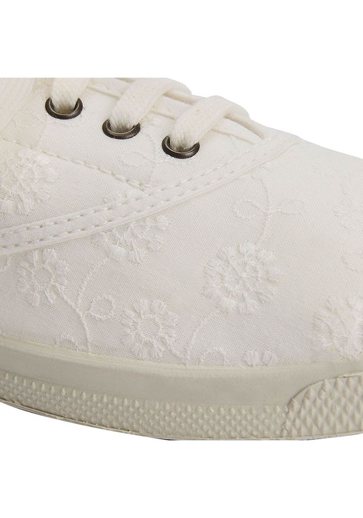 Tennis en toile de coton bio pour femme 100% durables avec broderies anglaises