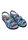 Sandales femme multicolores en cuir avec réglage par velcrovelcro