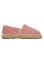 Espadrilles basques à rayures femme couleur rouge fabrication française