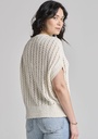 Pull femme ajouré en coton organique couleur écru