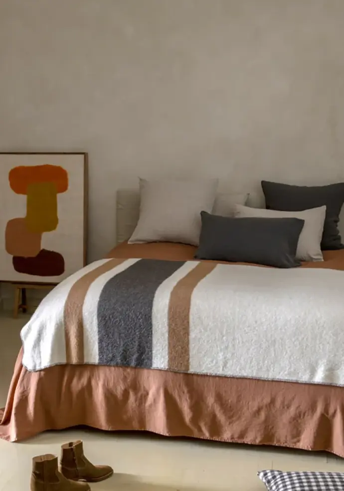 Grand plaid en laine mérinos et alpaga