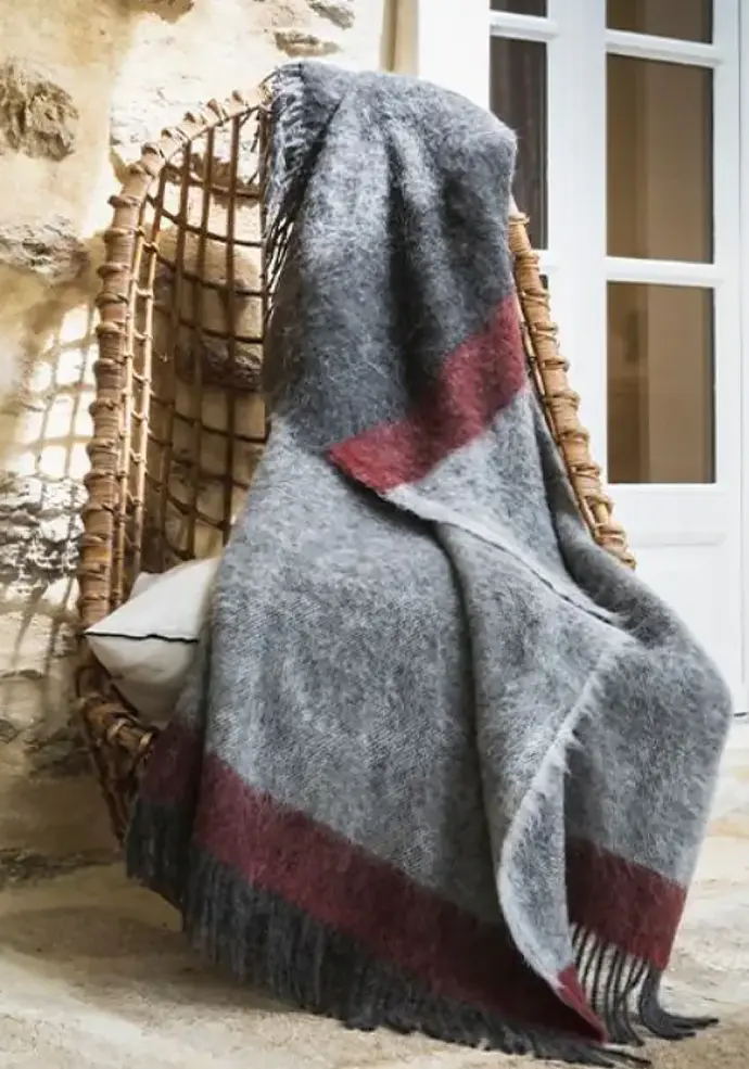 Plaid chaud 100% alpaga fabrication française