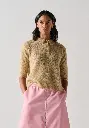 Pull femme col polo en mohair et soie