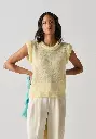 Pull sans manches femme en mohair et soie