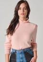 Pull femme col montant fantaisie