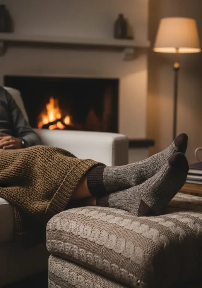 Chaussettes mohair coloris chinés