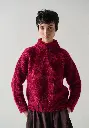 Pull femme col montant en mohair et soie