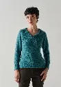 Pull col V femme en mohair de chevreau et soie