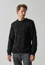 Pull homme col rond en mohair et soie