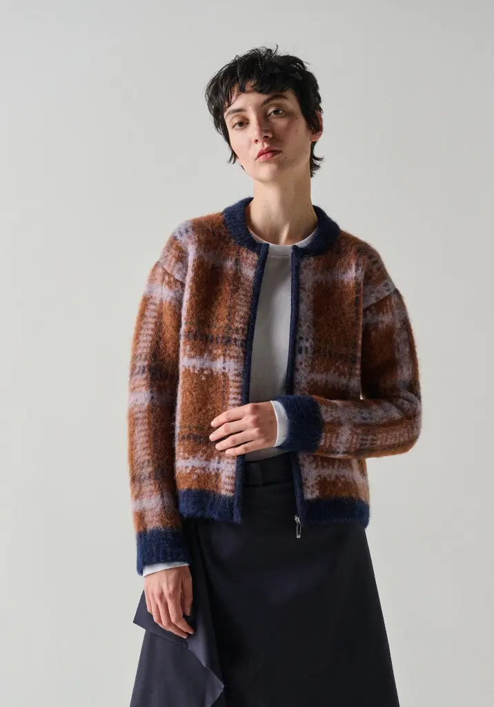 Gilet femme zippé jacquard