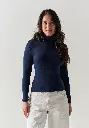 Sous pull femme col roulé mérinos et soie