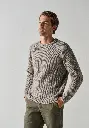 Pull homme col rond en laine vierge et yack