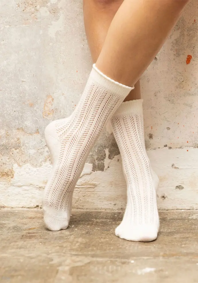 Chaussettes femme ajourées en bambou