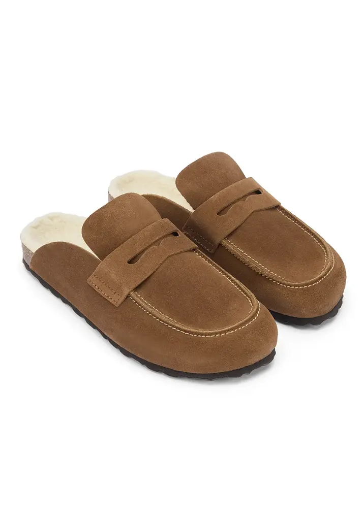 Mules homme cuir doublées laine 