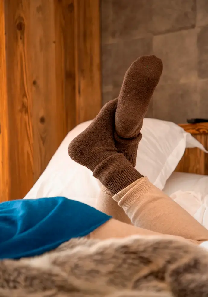 Chaussettes chaudes femme en yack et laine