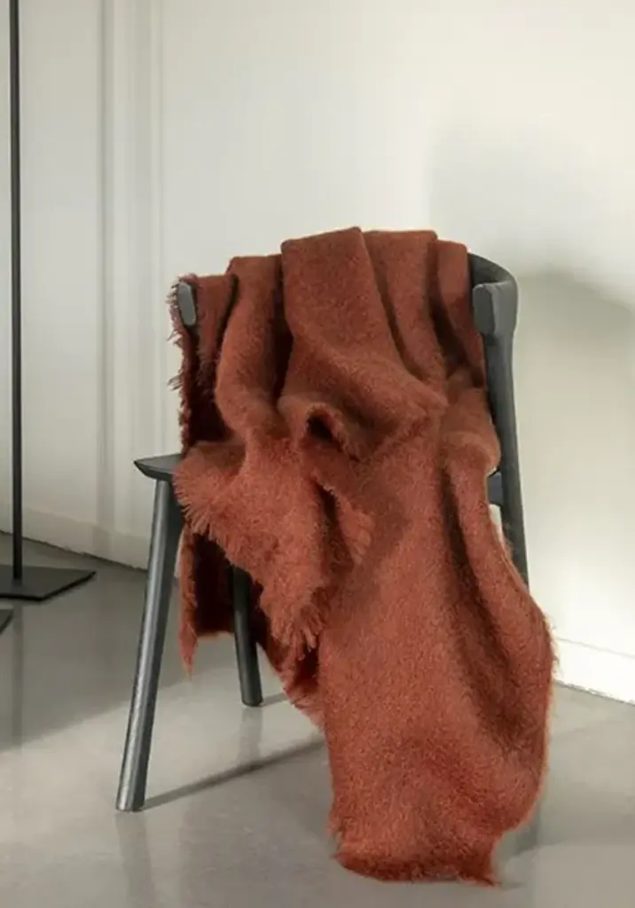 Plaid chaud en 100 % mohair