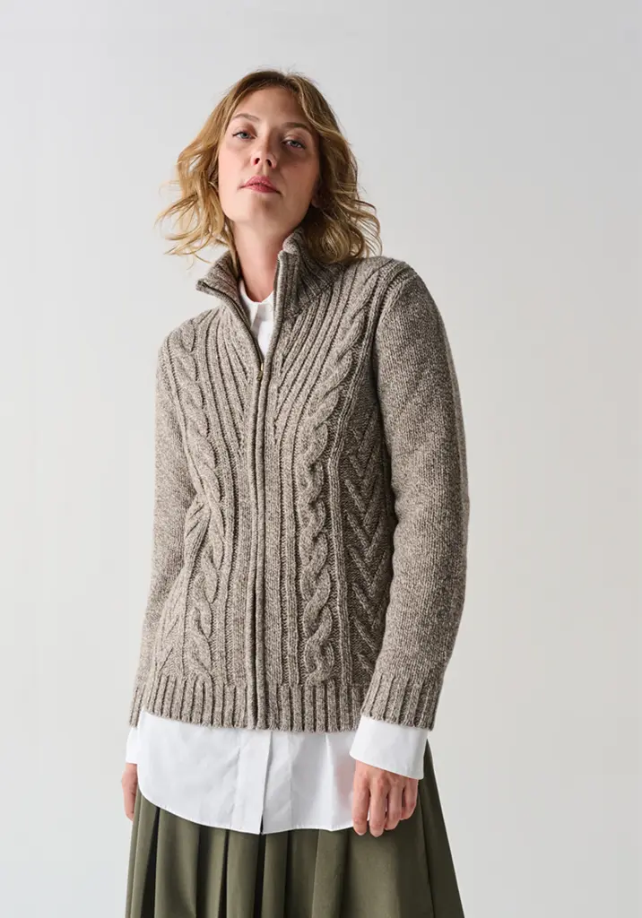 Gilet femme zippé en laine et yack