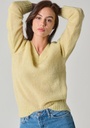 Pull femme col V en mohair de chevreau