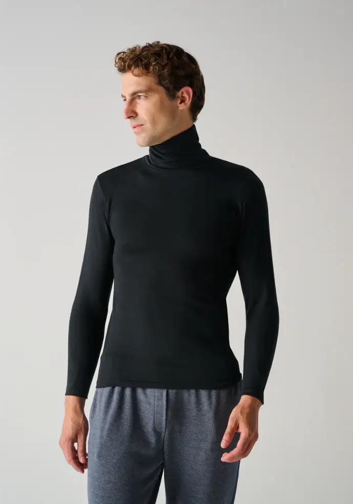 Sous pull  homme en laine et soie