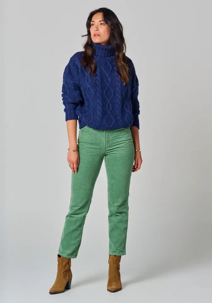 Pull col roulé en mérinos pour femme