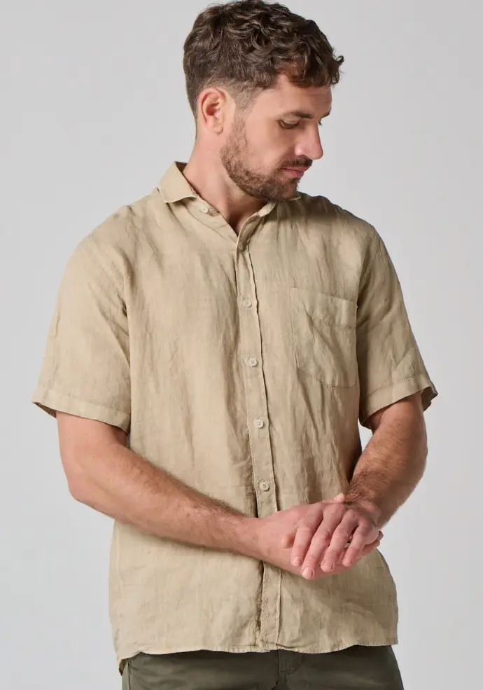 Chemise homme lin manches courtes