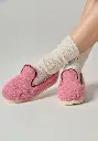 Lot chaussons fourrés femme et chaussettes mohair
