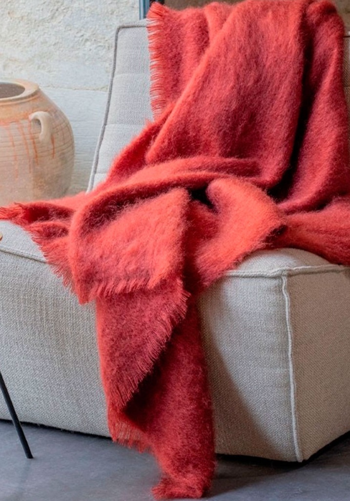 Plaid chaud en 100 % mohair