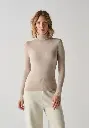 Sous pull femme col roulé mérinos et soie