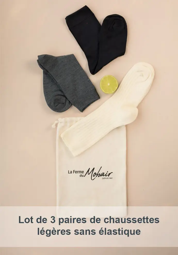Lot de 3 chaussettes été sans élastique