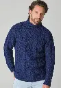 Pull avec torsades pour homme en laine mérinos