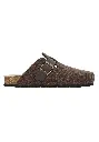 Mules homme feutre de laine et cuir