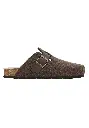 Mules homme feutre de laine et cuir