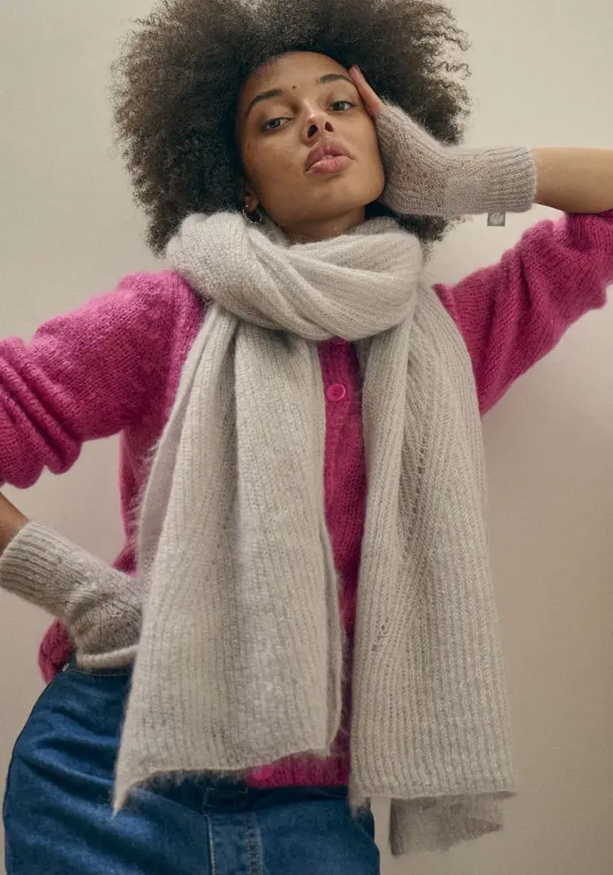 ​Echarpe femme en mohair et soie