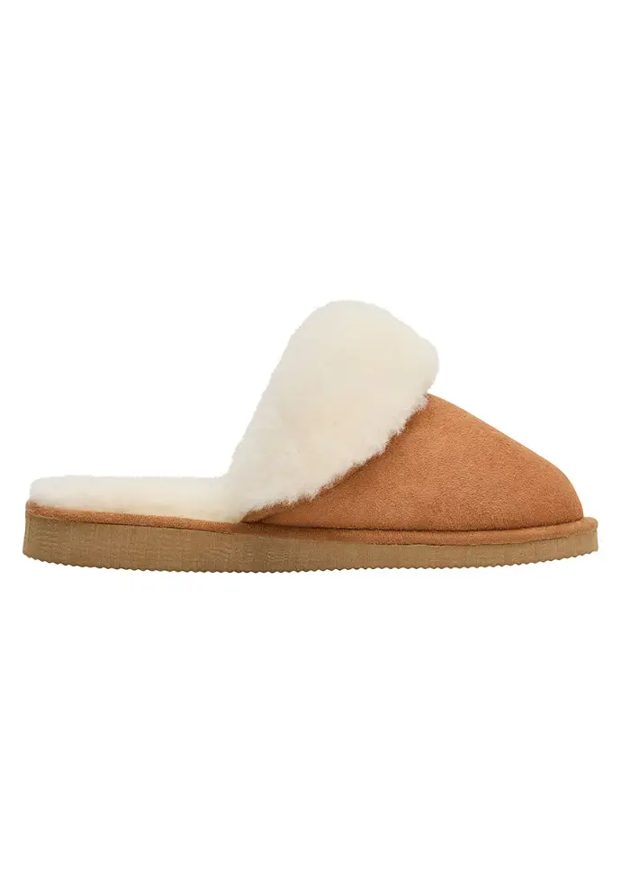 ​Mules femme en peau fourrées laine