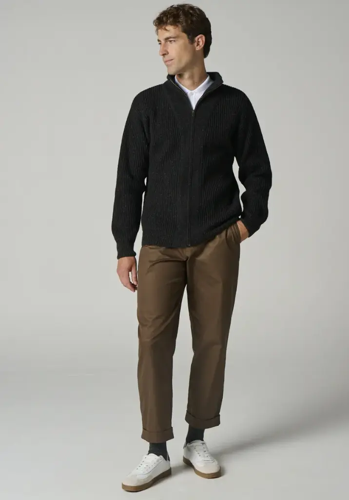 Veste chaude homme en laine et soie