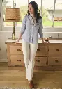 Chemise femme en lin manches 3/4
