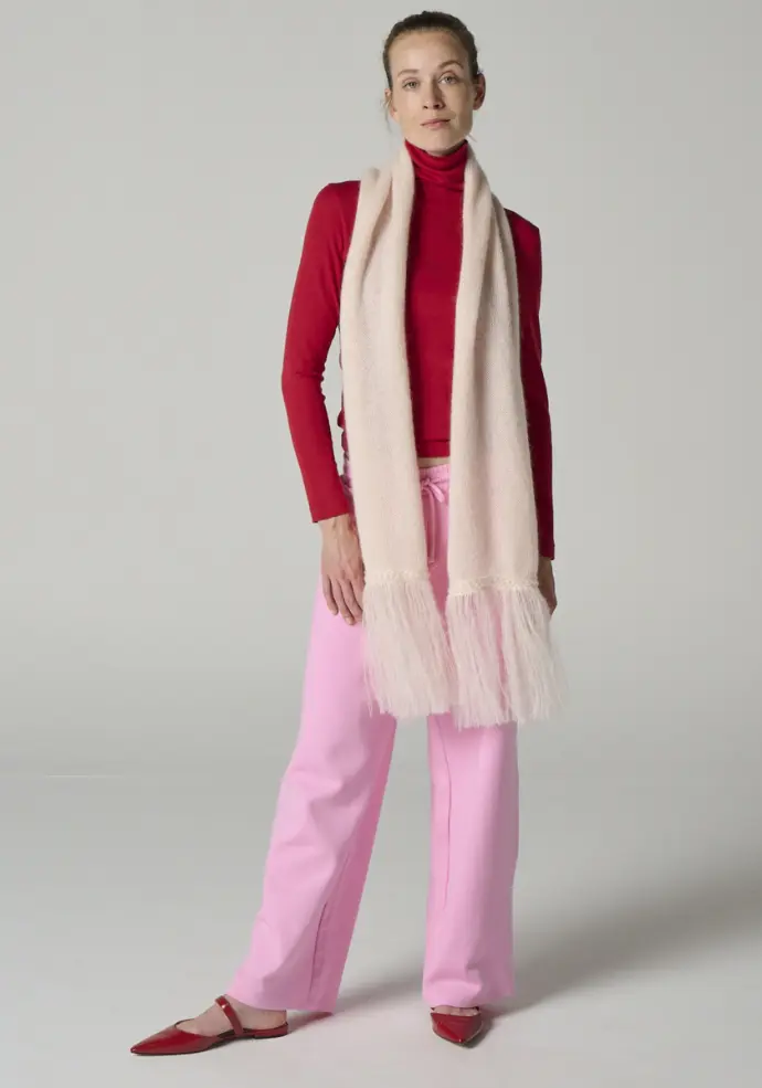 Echarpe à franges en mohair pour femme